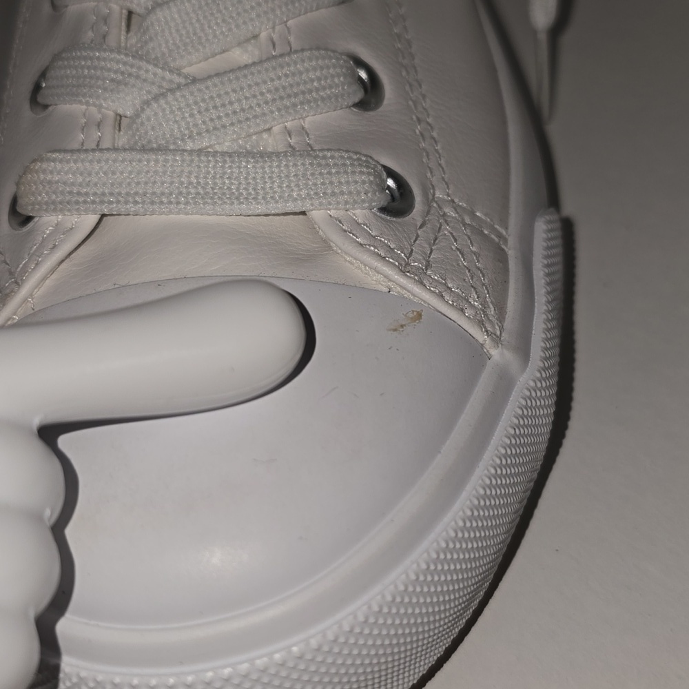 White Faux Leather Sneakers Womens Size 10 NWOT - Picture 10 of 14